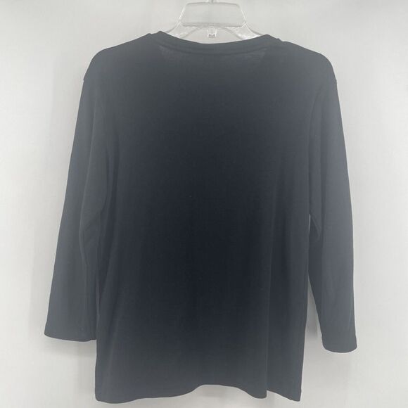 Ralph Lauren Sport Jersey Knit Top Pony Women's Large Black 100% Cotton Classic - Picture 4 of 6